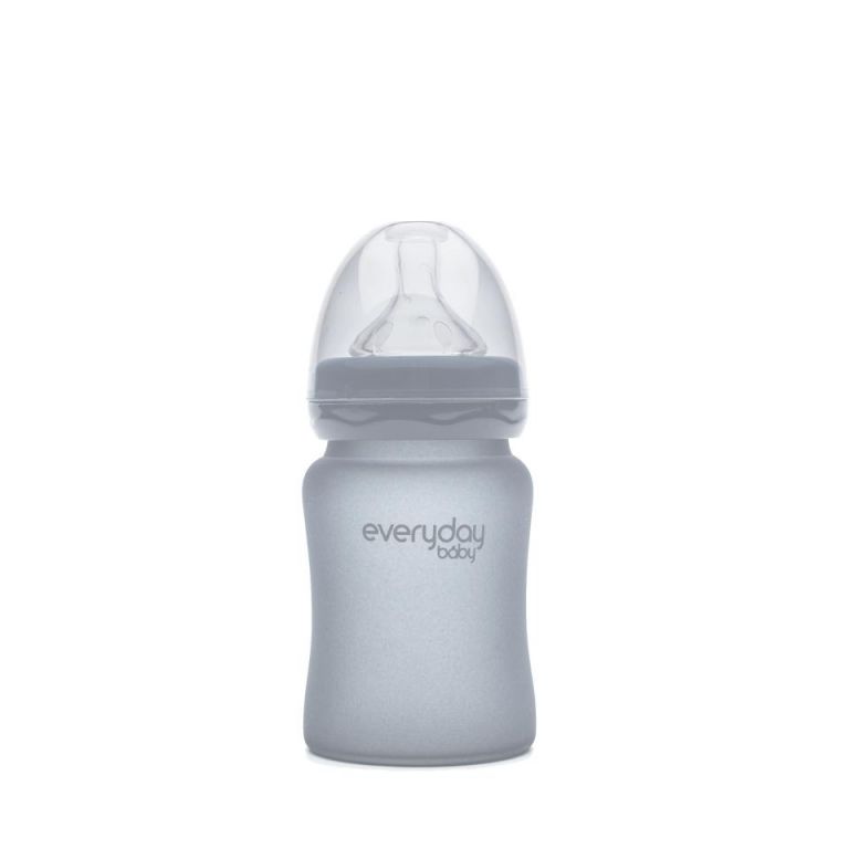 Biberón de cristal 150ml gris Everyday Baby