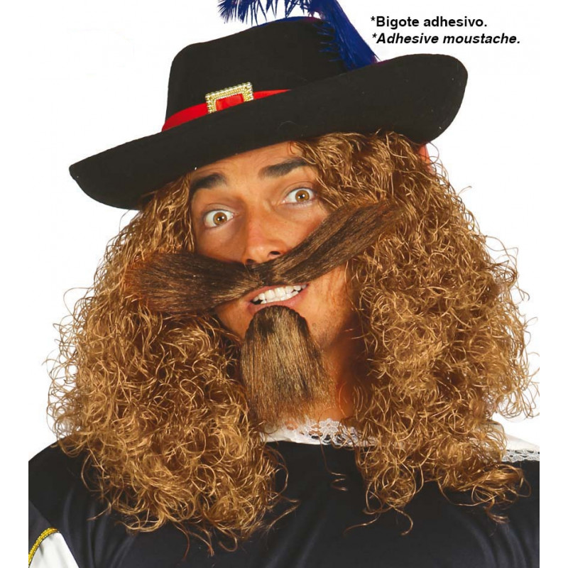 Bigote y perilla castaña de mosquetero-19-2E11-11551