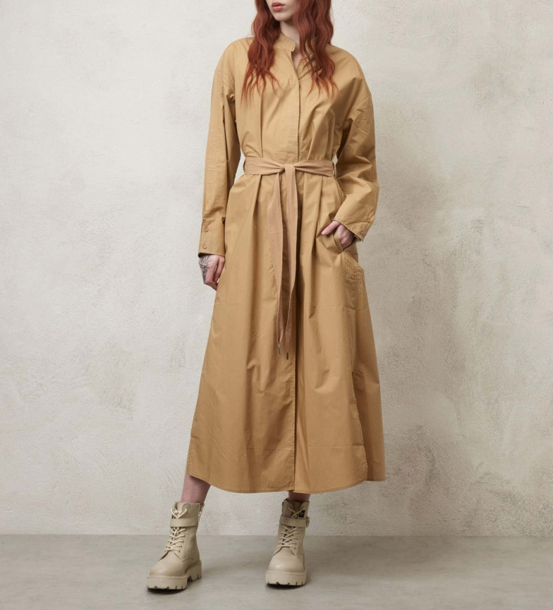 Blauer Vestido Cinturón marrón