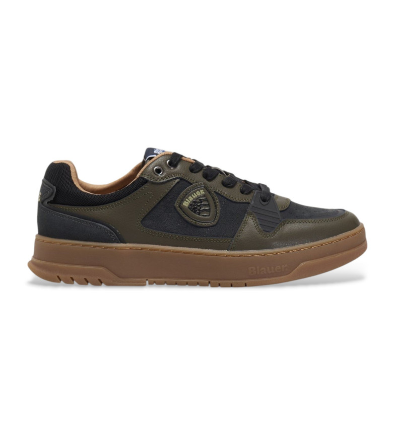 Blauer Zapatillas de piel Harper verde