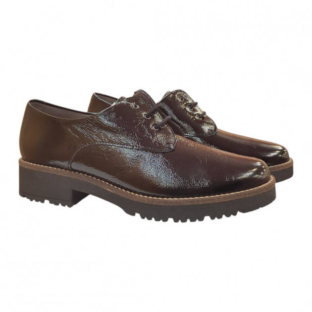 Bluchers Pitillos charol negro con cordones para mujer