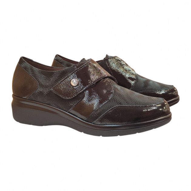 Bluchers Pitillos lycra negra con velcro para mujer, muy cómodos