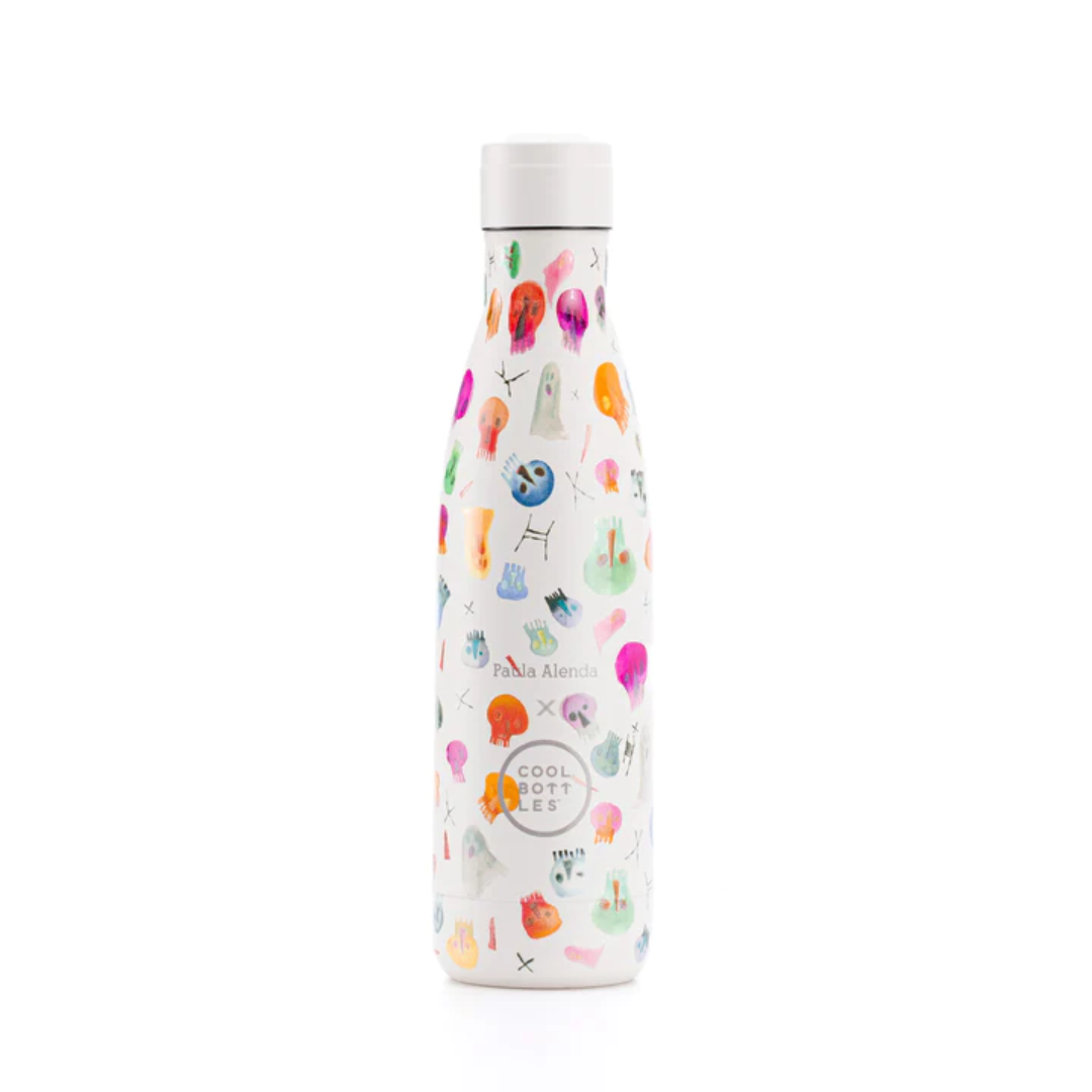 Botella acero inoxidable térmica 500ml Cool Bottles Xclusive Paula Alenda - Crazy Skulls