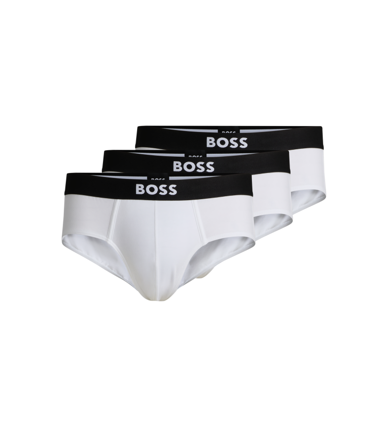 BOSS Pack 3 Slips Logo en la Cintura blanco