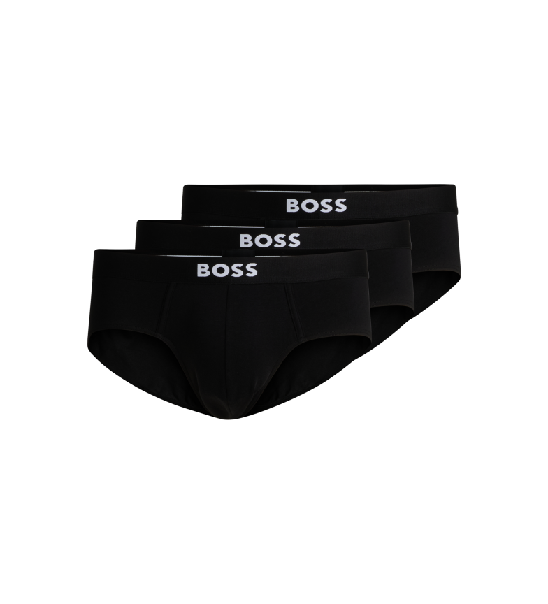 BOSS Pack 3 Slips Logo en la Cintura negro