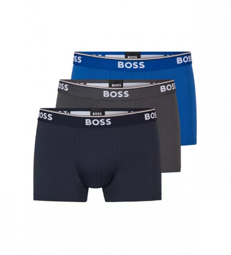 BOSS Pack de 3 boxers azul, gris, negro