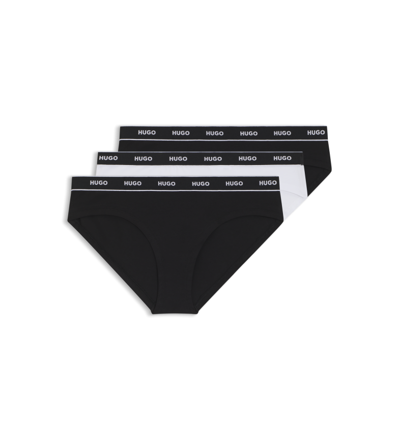 HUGO Set 3 Braguitas Stripe blanco, negro