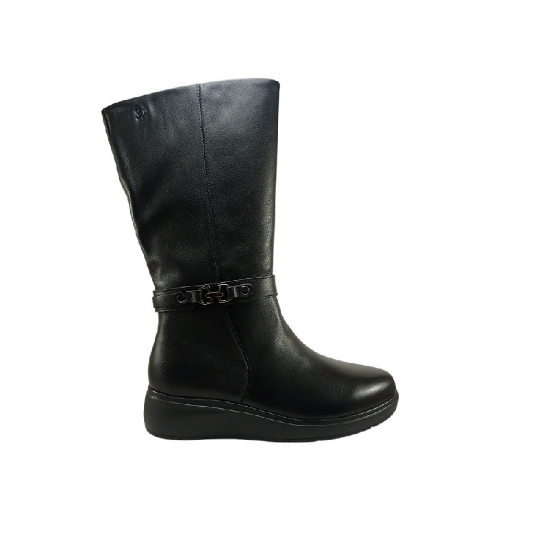 BOTA ALTA MUJER PIEL CON CREMALLERA