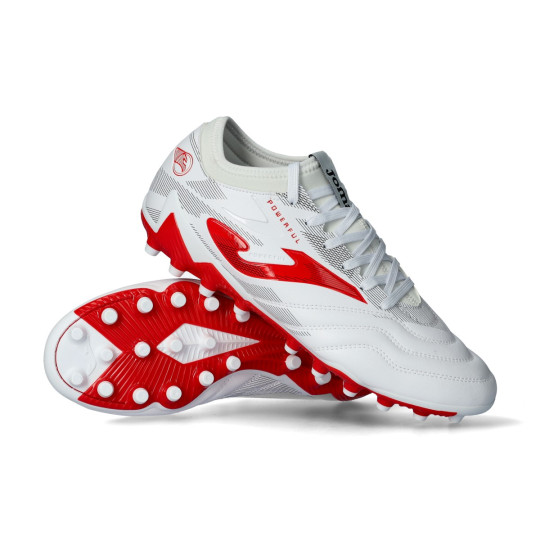 Bota de fútbol Joma Powerful AG White-Red