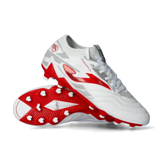 Bota de fútbol Joma Powerful FG White-Red