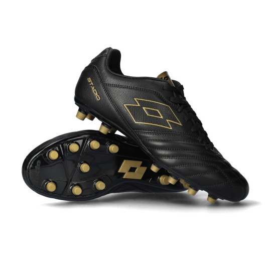 Bota de fútbol Lotto Stadio 300 III FG Negro-Oro