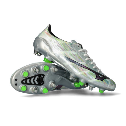Bota de fútbol Mizuno Mizuno Alpha II Elite Mix White-Black Iridescent-Black