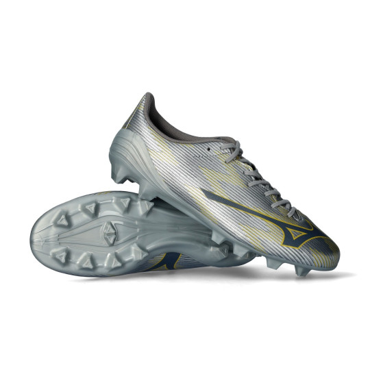 Bota de fútbol Mizuno MIzuno Alpha II Select FG Galaxy Silver-Gold