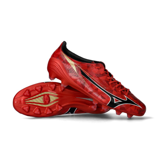 Bota de fútbol Mizuno Mizuno Alpha Made In Japan II FG Red-Black-Gold