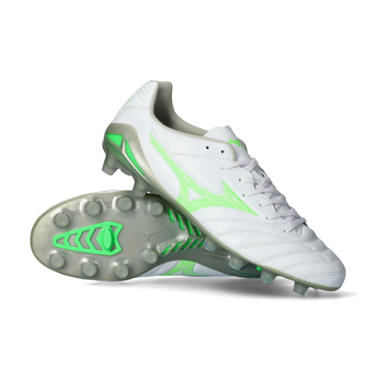 Bota de fútbol Mizuno Monarcida Neo III Pro FG White-Neon Green