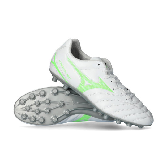 Bota de fútbol Mizuno Monarcida Neo III Select AG White-Neon Green