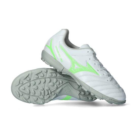 Bota de fútbol Mizuno Monarcida Neo III Select Niño As White-Neon Green