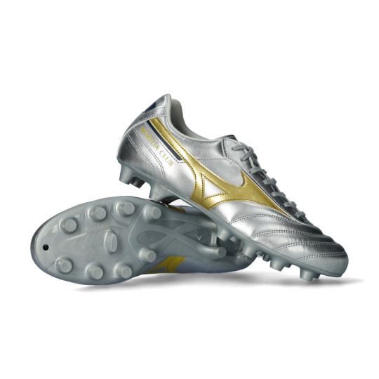 Bota de fútbol Mizuno Morelia II Club FG Galaxy Silver-Gold-Gold