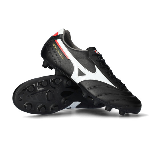 Bota de fútbol Mizuno Morelia II Club Black-White-Chinese Red
