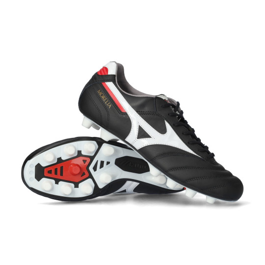 Bota de fútbol Mizuno Morelia II Japan FG Black-White-Chinese Red
