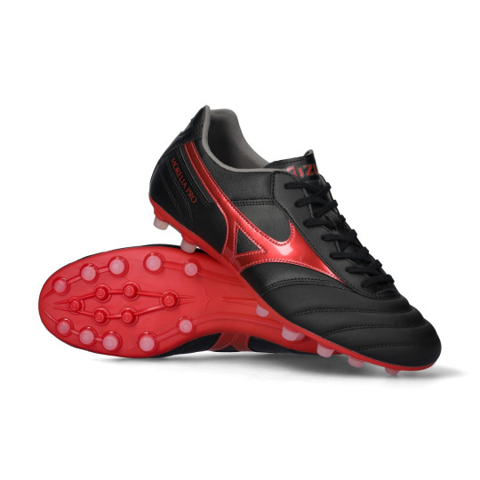 Bota de fútbol Mizuno Morelia II Pro AG Black-ReBlack