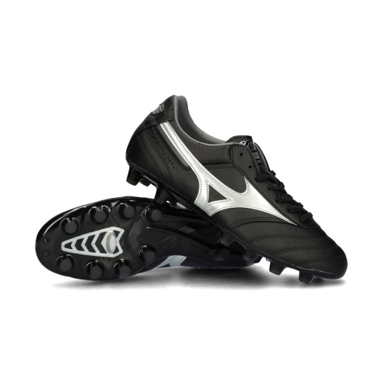 Bota de fútbol Mizuno Morelia II Pro FG Black-Galaxy Silver-Dark Shadow