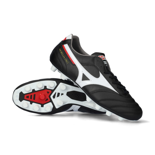 Bota de fútbol Mizuno Morelia II Pro FG Black-White-Chinese Red