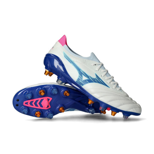 Bota de fútbol Mizuno Morelia Neo Iv Beta Elite Mix White-Tanager Turquoise-Pink