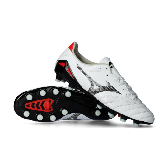 Bota de fútbol Mizuno Morelia Neo IV Pro FG White-Black-Chinese Red