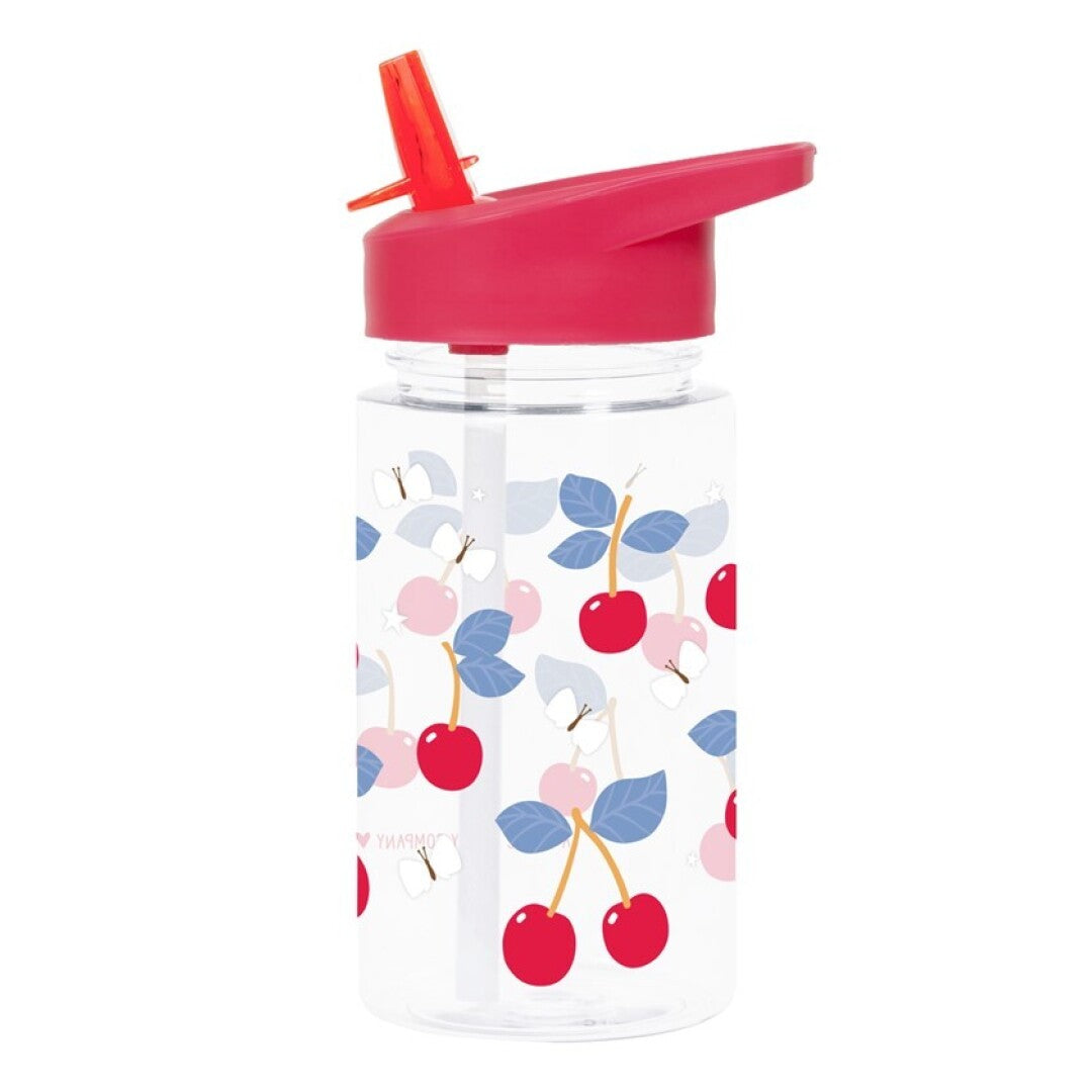 Botella con pajita 450ml - A Little Lovely Company Cerezas