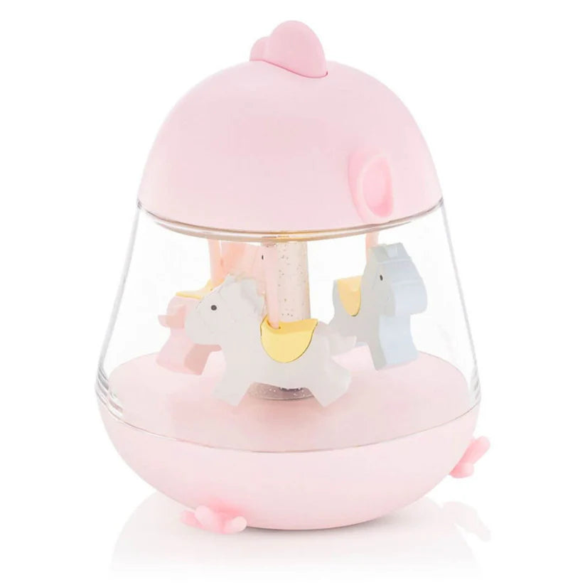 Caja de música carrusel con lámpara Rosa
