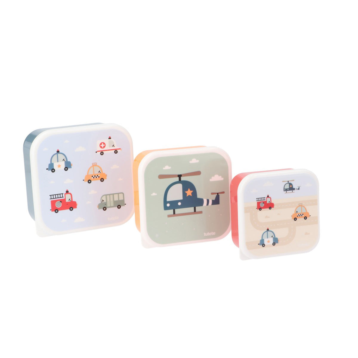 Set 3 cajas almuerzo Tutete City Cars