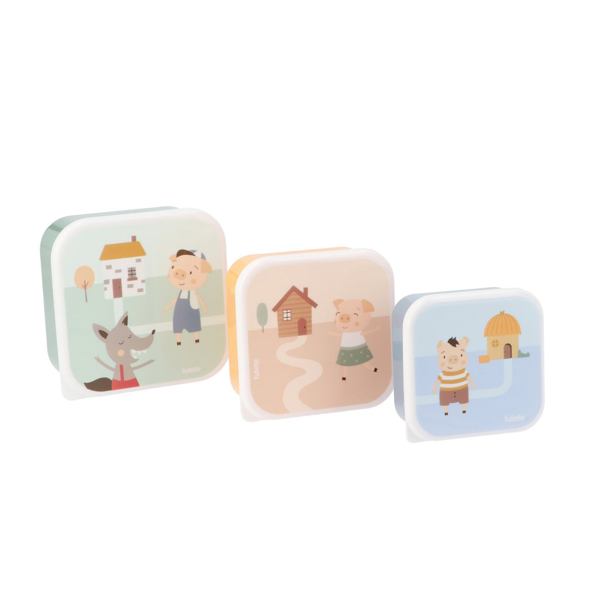 Set 3 cajas almuerzo Tutete The Three Little Pigs