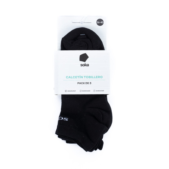 Calcetines Soka Tobilleros Soul (3 pares) Black