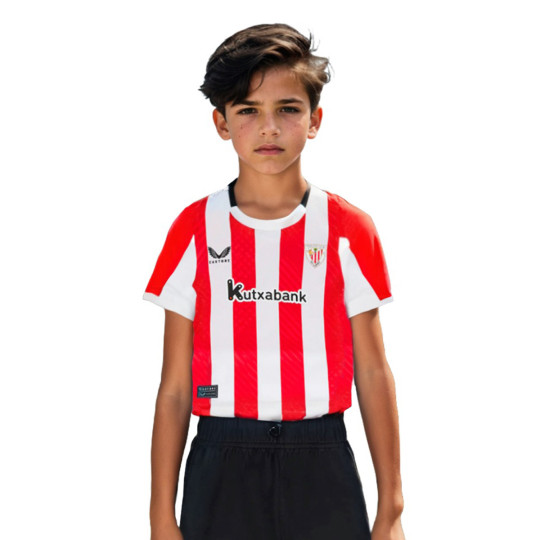 Camiseta Castore AC Bilbao Primera Equipación 2024-2025 Niño Racing Red-Brilliant White