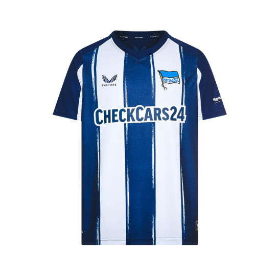 Camiseta Castore Hertha Berlin Primera Equipación 2025-2026 Niño Ocean Cavern-Brilliant White
