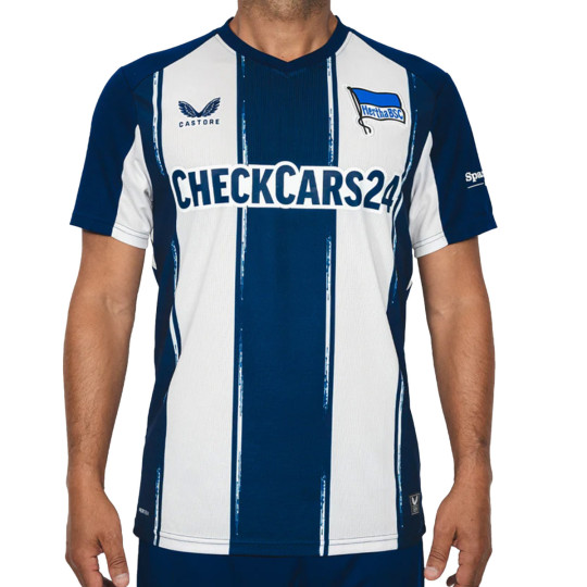 Camiseta Castore Hertha Berlin Primera Equipación 2025-2026 Ocean Cavern-Brilliant White