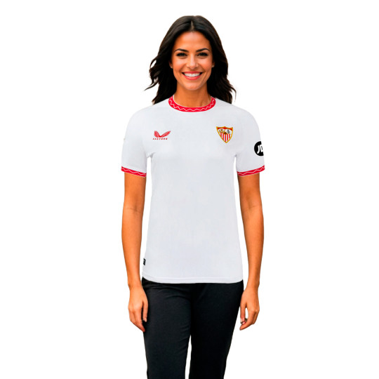 Camiseta Castore Sevilla FC Primera Equipación 2024-2025 Mujer Brilliant White-True Red