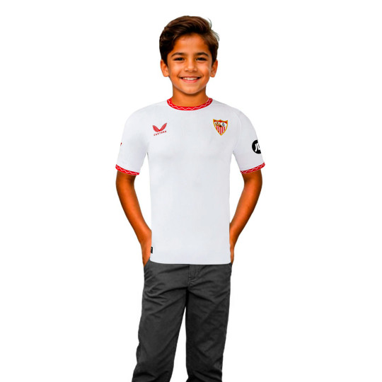 Camiseta Castore Sevilla FC Primera Equipación 2024-2025 Niño Brilliant White-True Red