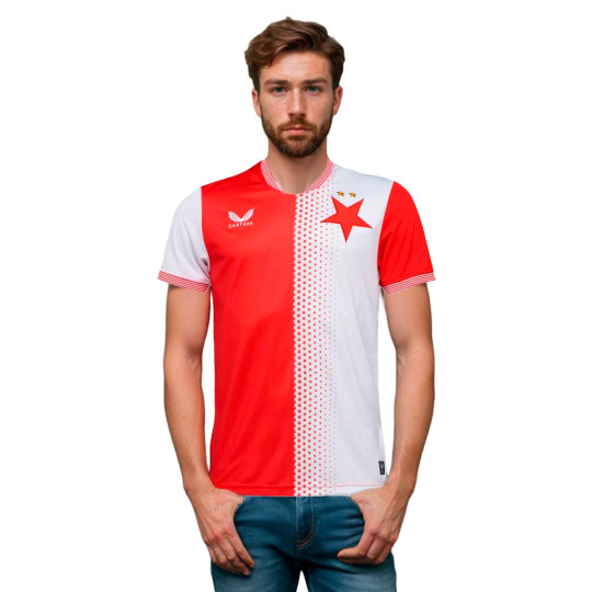 Camiseta Castore Slavia Praga Primera Equipación 2025-2026 Brillant White-Scarlet
