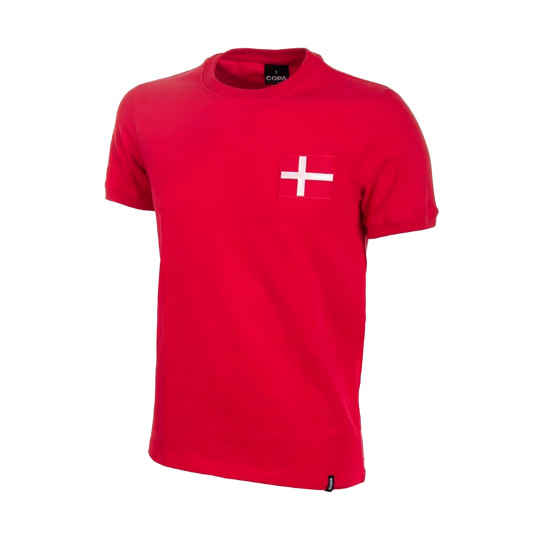Camiseta COPA Denmark 1970s Retro Football Red