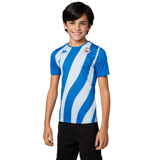 Camiseta Kappa Deportivo La Coruña Pre-Match 2024-2025 Niño Blue-White
