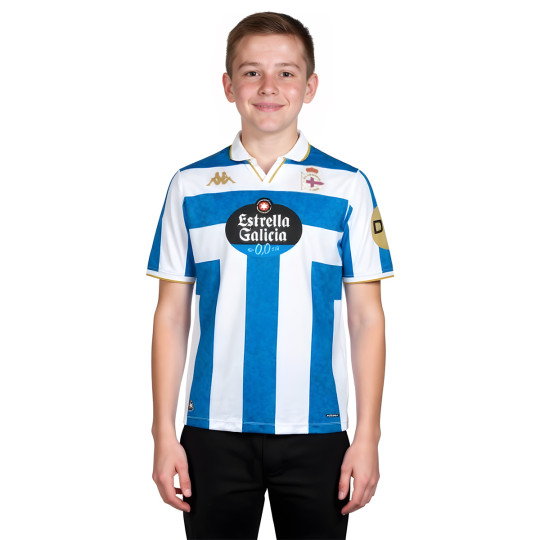 Camiseta Kappa Deportivo La Coruña Primera Equipación 2025-2026 Niño Blue Royal-White-