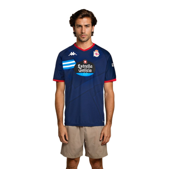 Camiseta Kappa Deportivo La Coruña Segunda Equipación 2024-2025 Blue Marine-Red