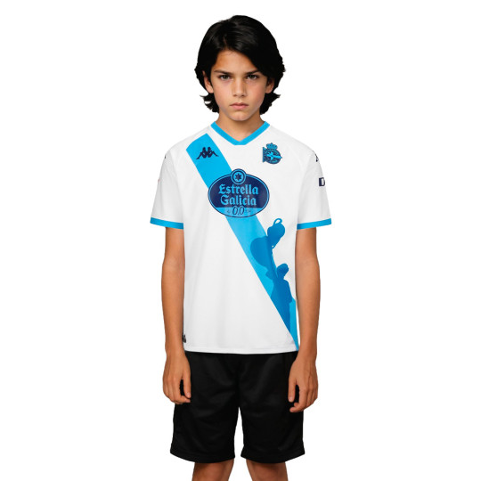 Camiseta Kappa Deportivo La Coruña Tercera Equipación 2024-2025 Niño White-Azure