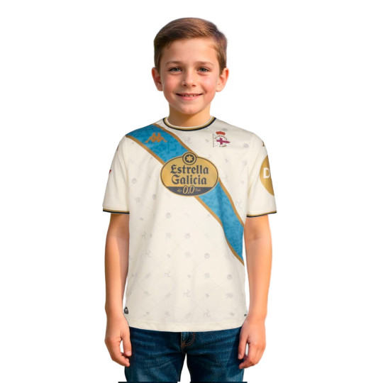 Camiseta Kappa Deportivo La Coruña Tercera Equipación 2025-2026 Niño White-Blue
