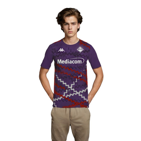 Camiseta Kappa Fiorentina Pre-Match 2024-2025 Violet Indigo - Red