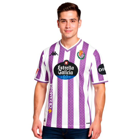 Camiseta Kappa Real Valladolid Primera Equipación 2025-2026 Blanco-Violeta