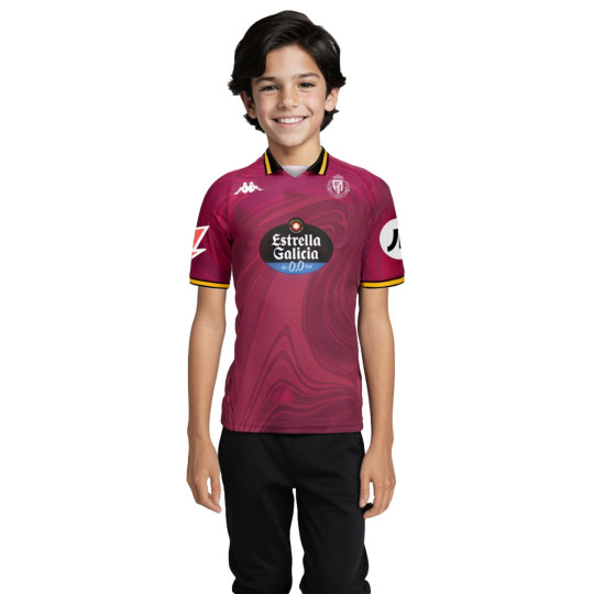 Camiseta Kappa Real Valladolid Tercera Equipación 2024-2025 Niño Red Cerise-Amaranth