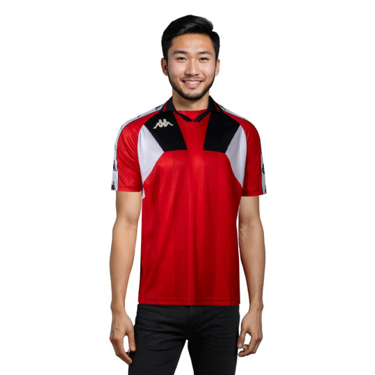 Camiseta Kappa Retro Jersey Evicai Red Coral-Black-White
